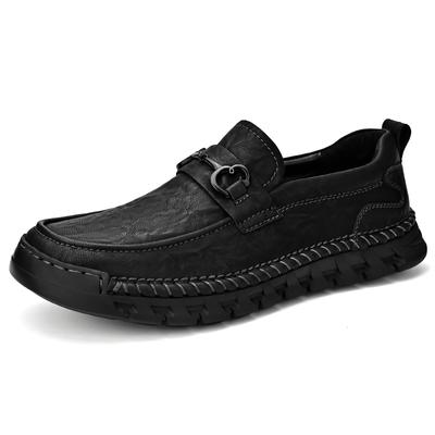 Zapatos de cuero para hombre, moda de cuero genuino, alta calidad, marca de lujo, cómodos, zapatos de conducción informales para hombre de talla grande