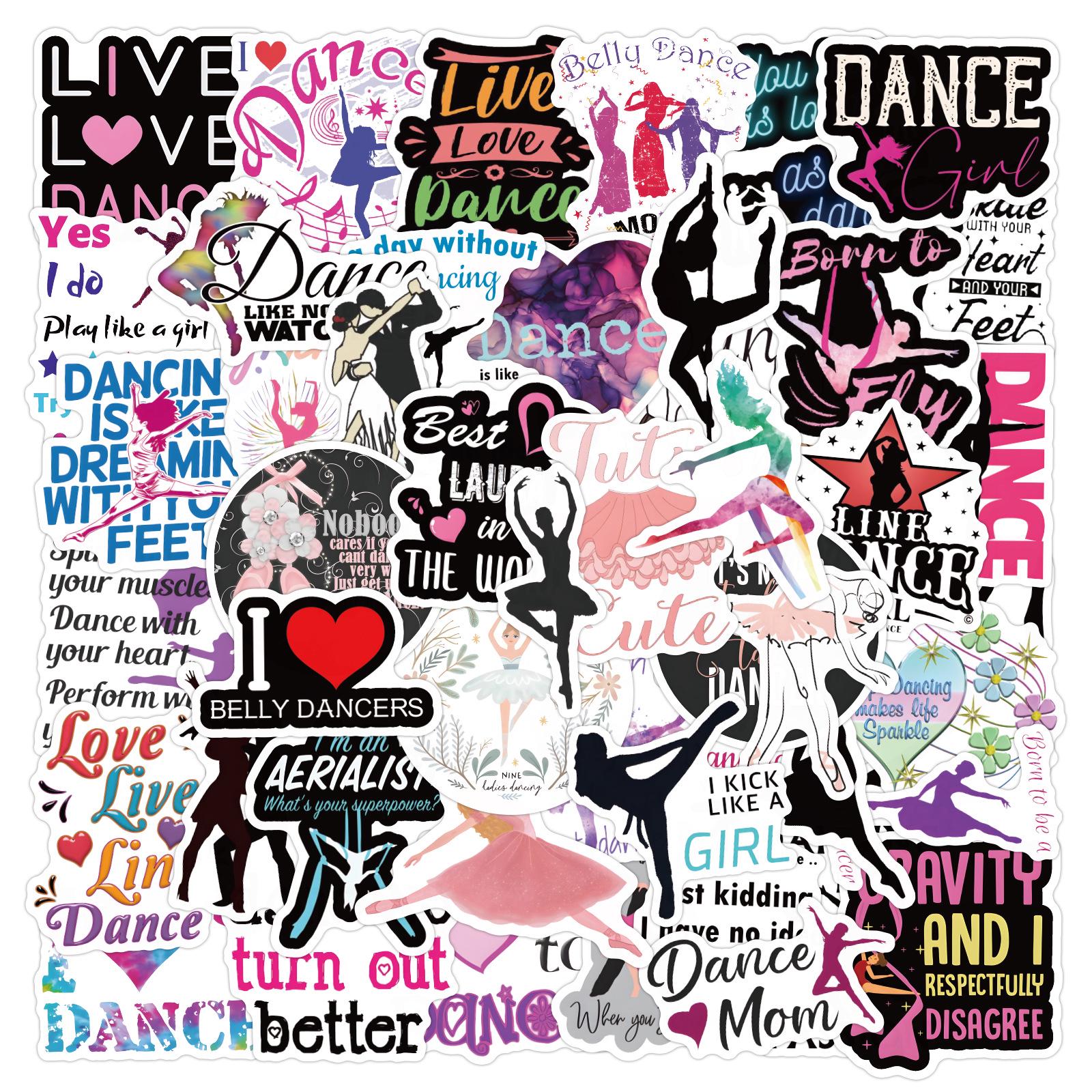 60 Waterproof Creative Dance Graffiti Stickers: DIY Skateboard, Computer, and Planner Decoration