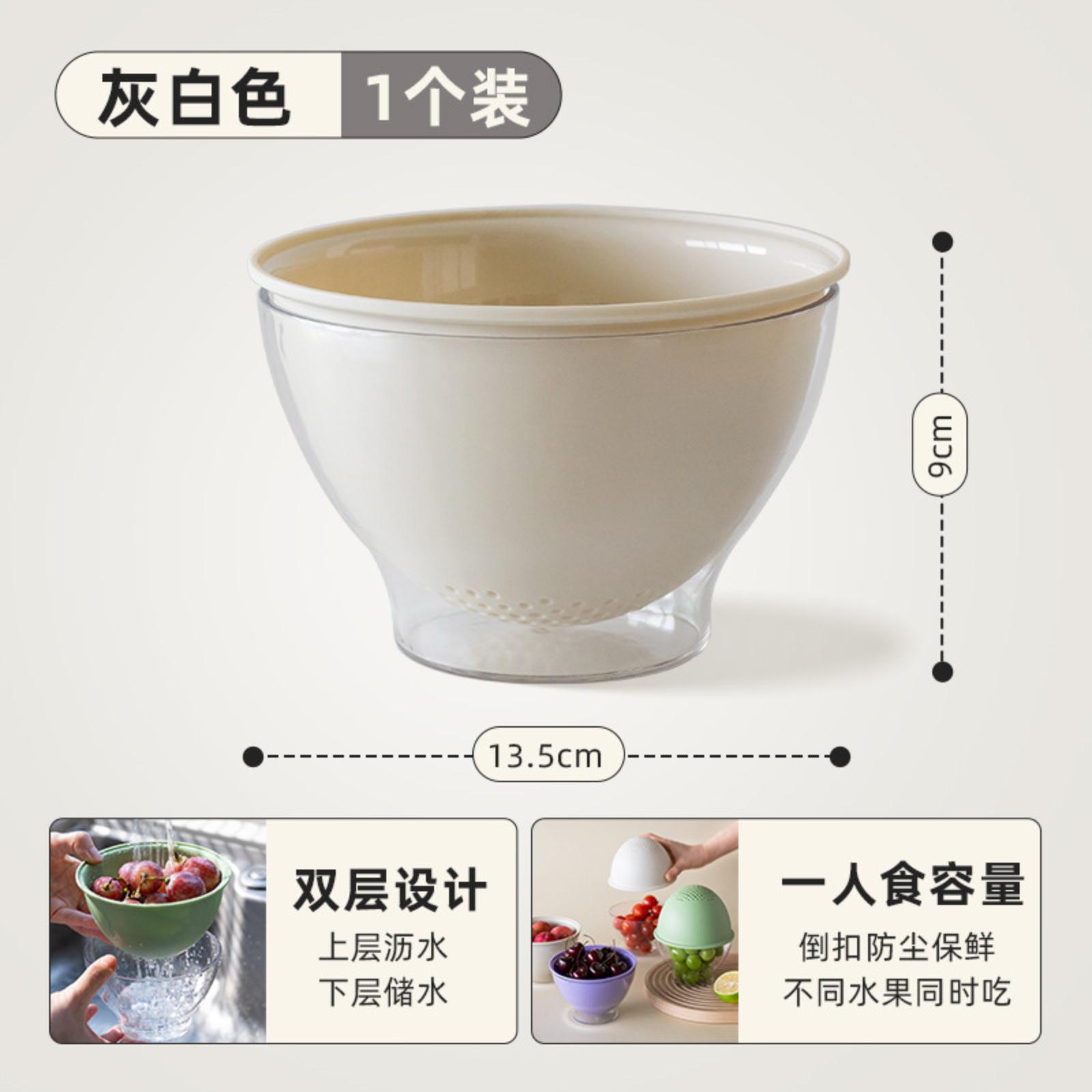 

Double Layer Drain Basket for Kitchen Use Cartoon Style Vegetable Washing Colander with Two-Tier Design for Efficient Water Drainage and Food Cleaning One Size білий