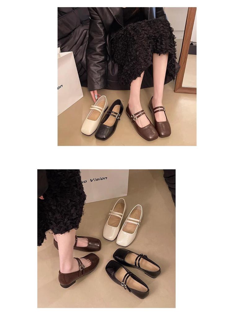 Dámské baleríny Mary Jane 2025: Pohodlné kožené boty s měkkou podrážkou na jaro a podzim