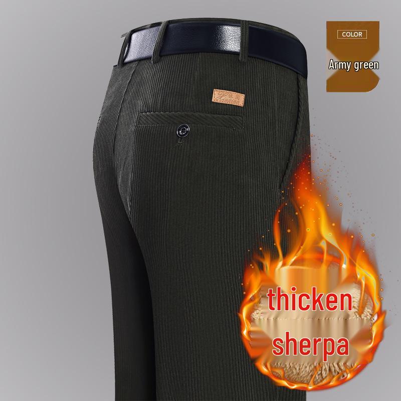 Men's Autumn/Winter Chenille Corduroy Pants - High Waist, Straight Leg, Loose Fit, Casual Pants for Middle-aged and Elderly