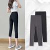 Women's Sharkskin Yoga Leggings, Moisture-Wicking Running Pants for Morning Jog, 7/10 Length Tummy-Control Slim Fit Leggings