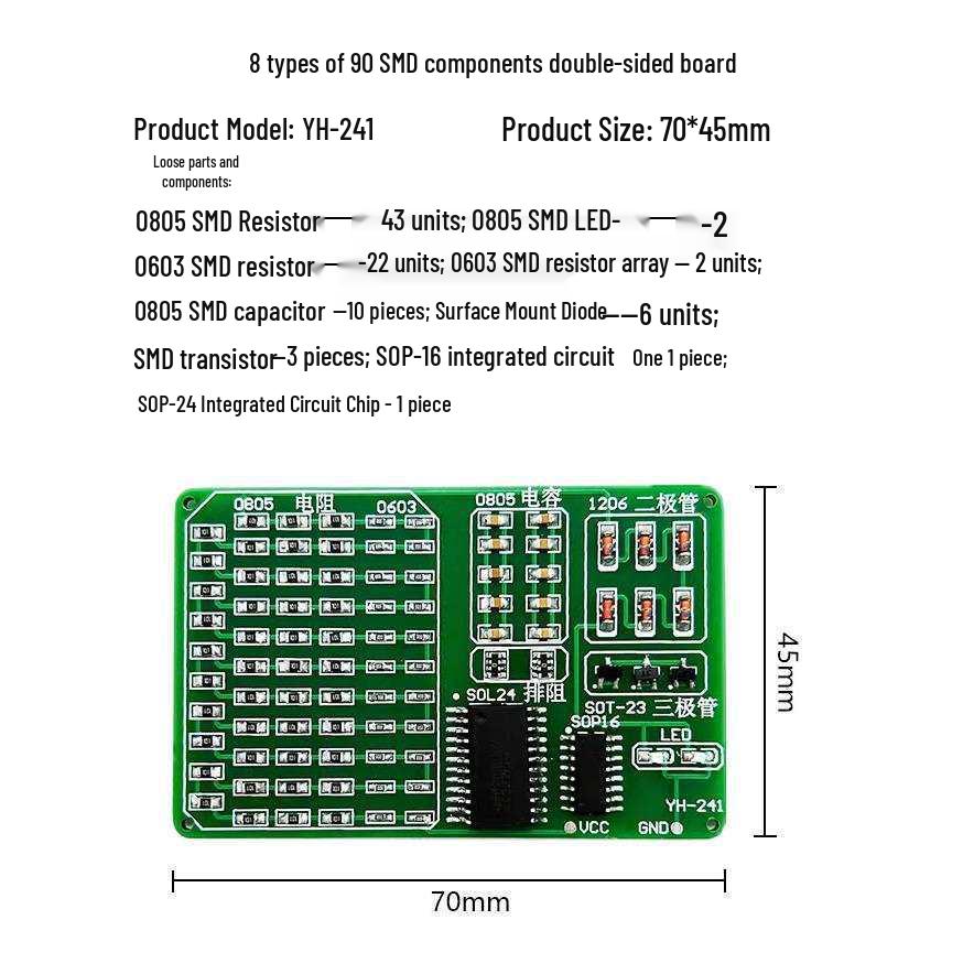 SMD Component Soldering Practice Board Kit – DIY Electronic Training for Electricians