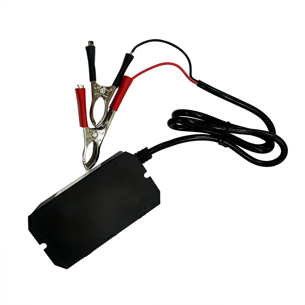 DC Power Adapter with Battery Clip 12V Vehicle USB Charger for Cellphone Tab
