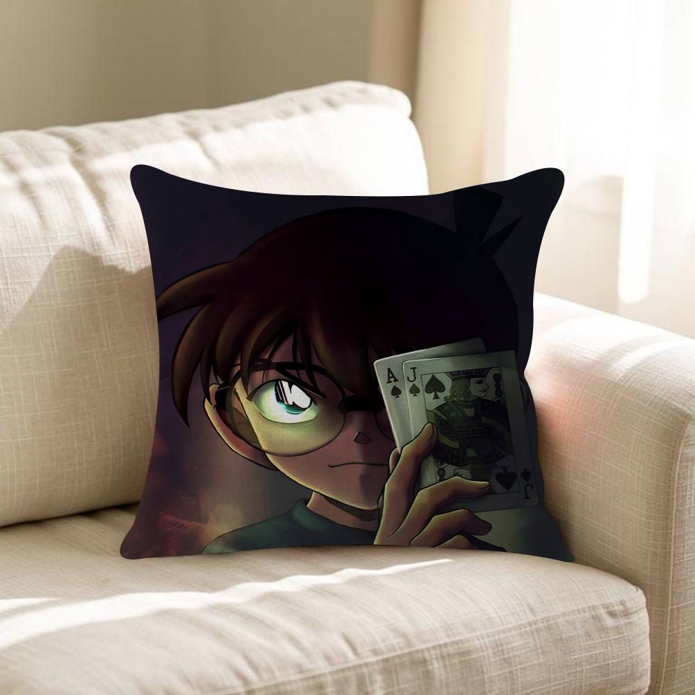 DDetective CConan Personalized Pillow Cover Kids Bedroom Wild Party Decor Pillowcase Kid Birthday Shower Gift