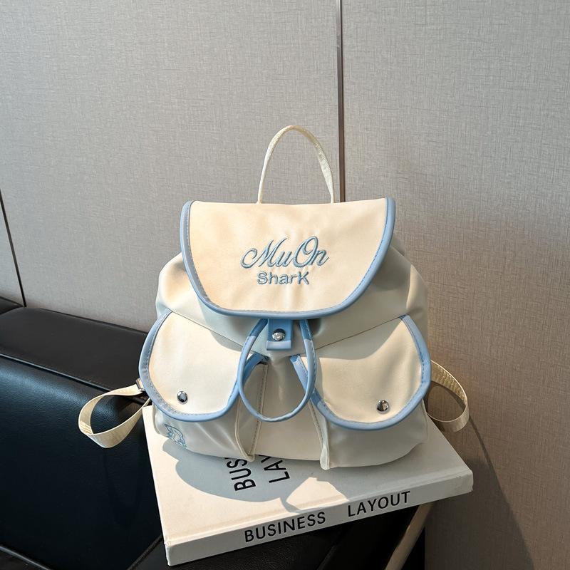 College Style Nylon Backpack Bag Women's 2025 New Fashion Letter Backpack Large Capacity Student Bag