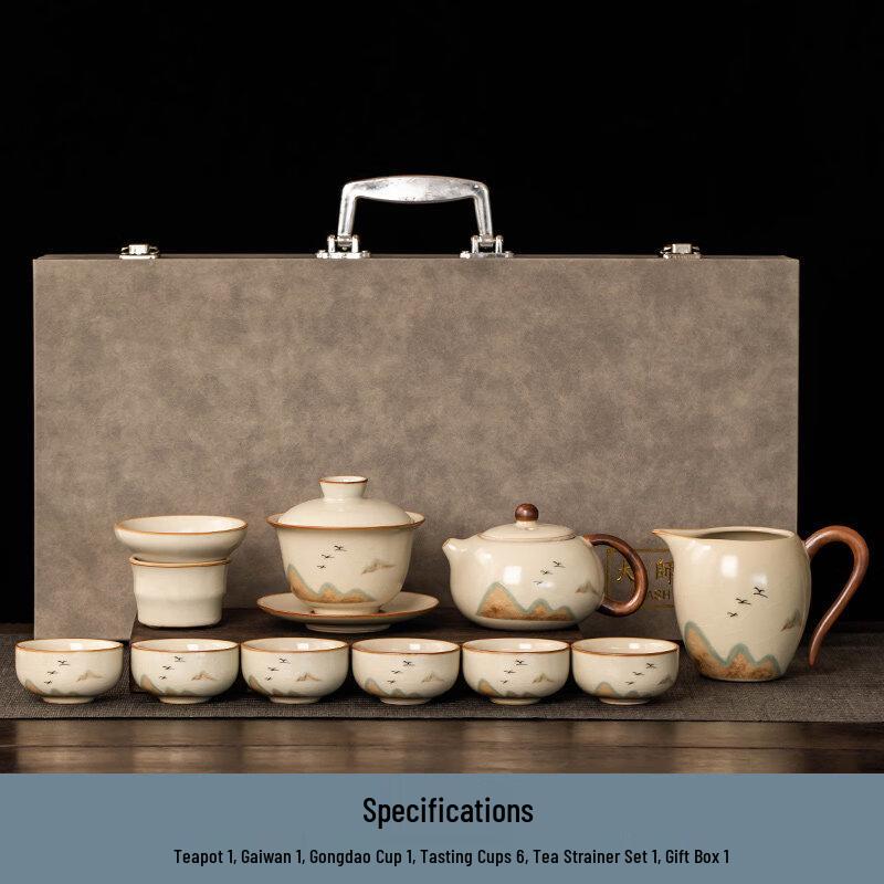 Cha Xun Ru Kiln Ceramic 11-Piece Kung Fu Tea Set