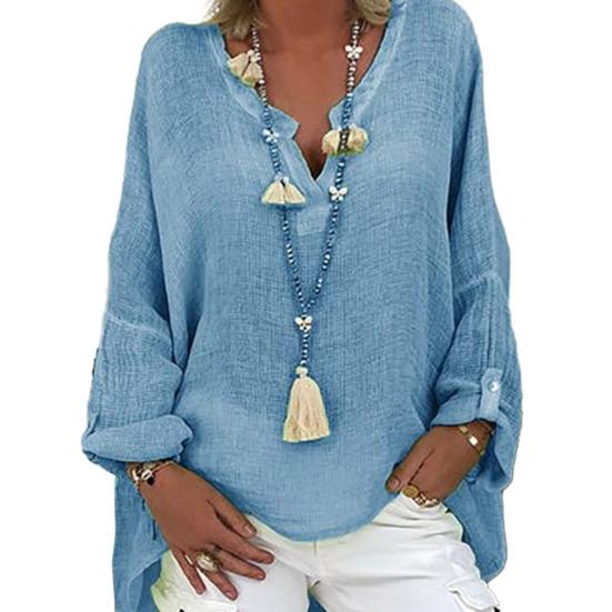 Dámské pulovry s dlouhým rukávem, výstřihem do V, jednobarevné, volný střih, ležérní, ležérní, lehké, streetwear