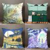 Living Scenery Pattern Pillowcase Dormitory Decoration Office Living Room Sofa Home Pillowcase