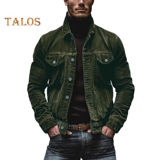 

Мужское весенне-осеннее пальто из вельвета с отложным воротником, свободная верхняя одежда, однобортное свободное пальто с длинным рукавом на пуговицах для свиданий, повседневной носки, школы XXXL армия зеленый