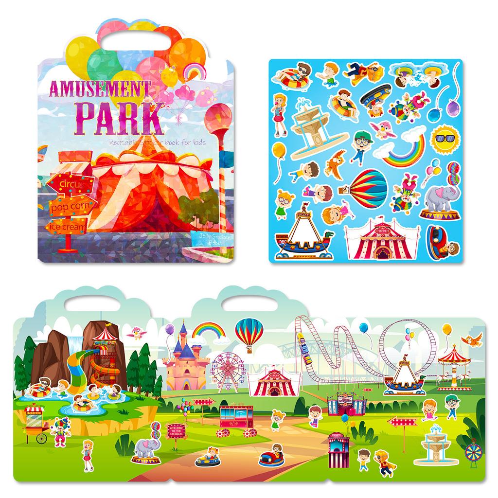 Children'S Playground Facilities Cognitive Concentration Cultivation Quiet Book Portable Jelly Sticker Book