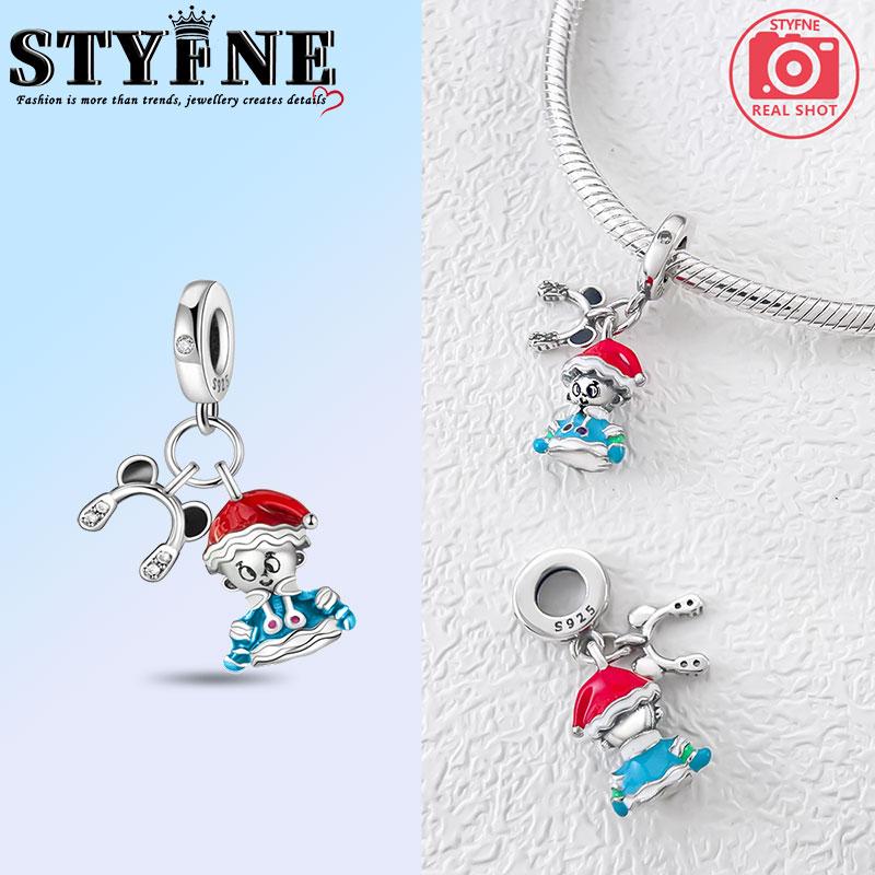 Copper Christmas Series Snowman Snowflake House Charms Beads Pendant For Original Bracelet Woman Girl Jewelry