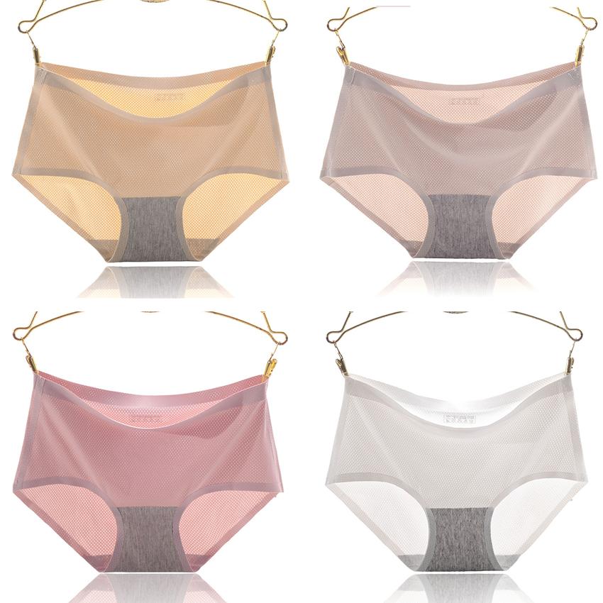 

4 шт./компл. женские дышащие однотонные трусики, хлопковые трусы со средней талией, повседневные бесшовные трусы большого размера M