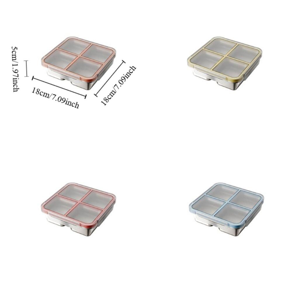 Leak-Proof 4 Grid Lunch Box Square Ice Cube Tray Easy To Clean Snack Box  Kindergarten