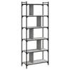 VidaXL 6-Tier Bookcase Sonoma Grey 76x32x192cm Engineered Wood 833948