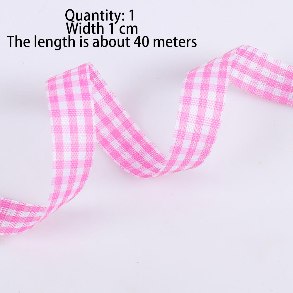 8 Rolls Plaid Ribbon Grid Ribbon Checked Polyester Ribbon 3/8" Fabric Ribbon Roll for Hair Accessories Craft Christmas Gift Wrap