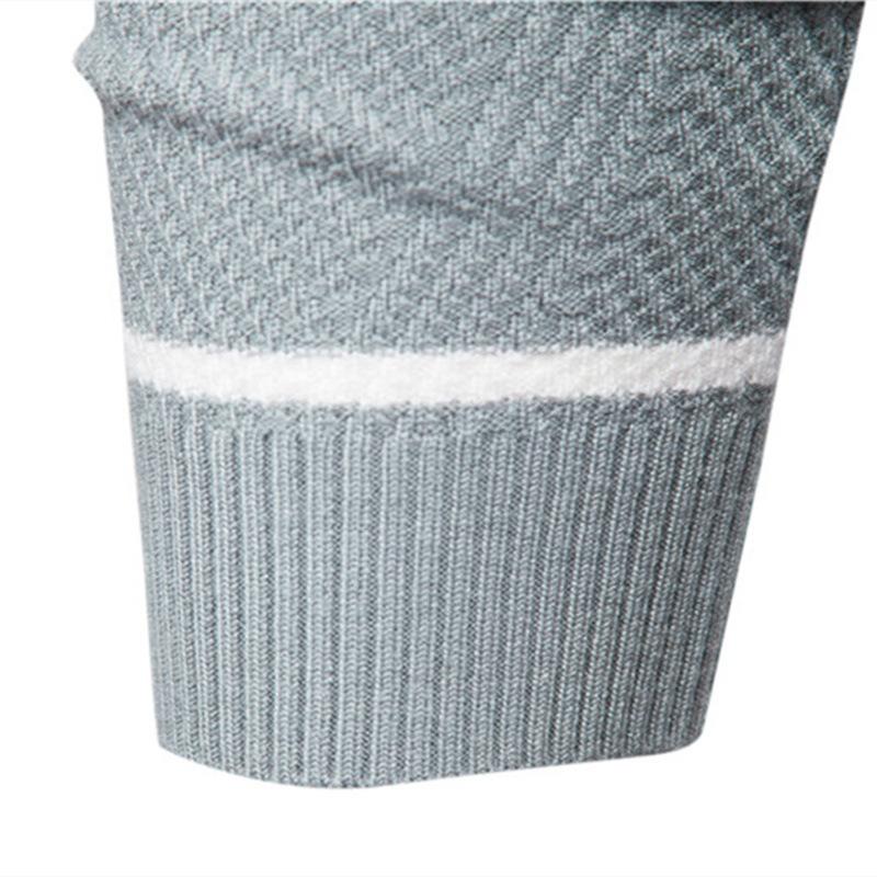Men’s Euro Fit Striped Colorblock Crew Neck Pullover Sweater