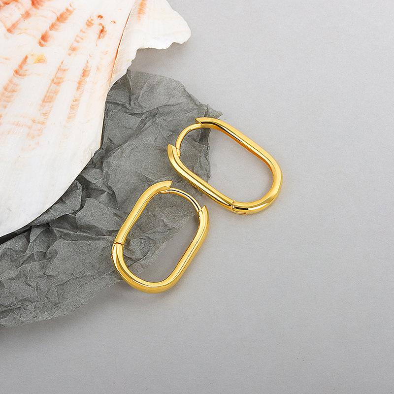 New U-Shaped Copper Earrings: Real Gold-Plated, Non-Fading, Ear Cuffs, Hoop & Drop Earrings