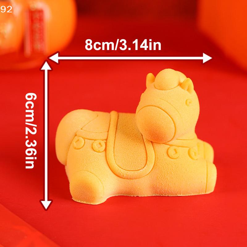 Cute Cartoon Horse Shape Silicone Cake Chocolate Mousse Mold Stereoscopic Chinese New Year DIY Decor Food Grade Dessert Tool
