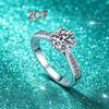 VENTFILLE  Copper Moissanite Classic Ring Diamond 0.5/1/2CT D Color For Women Engagement Wedding Band Jewelry