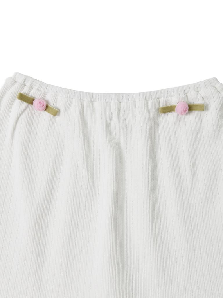 Hety Pure Rose Cotton Skirt (White)