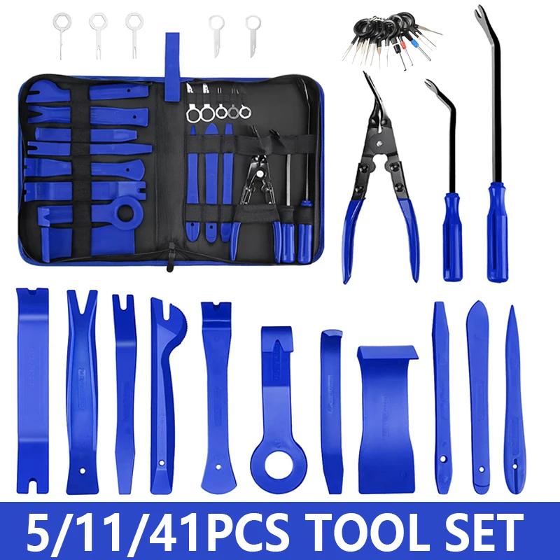 Auto Car Instrument Board Removal Tool Kit Hand Tool Set Crowbar Screwdriver Automobile Sound Disassembly Kit 5/11/41PCS