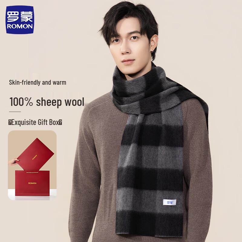

Romon Men s 100% Wool Scarf