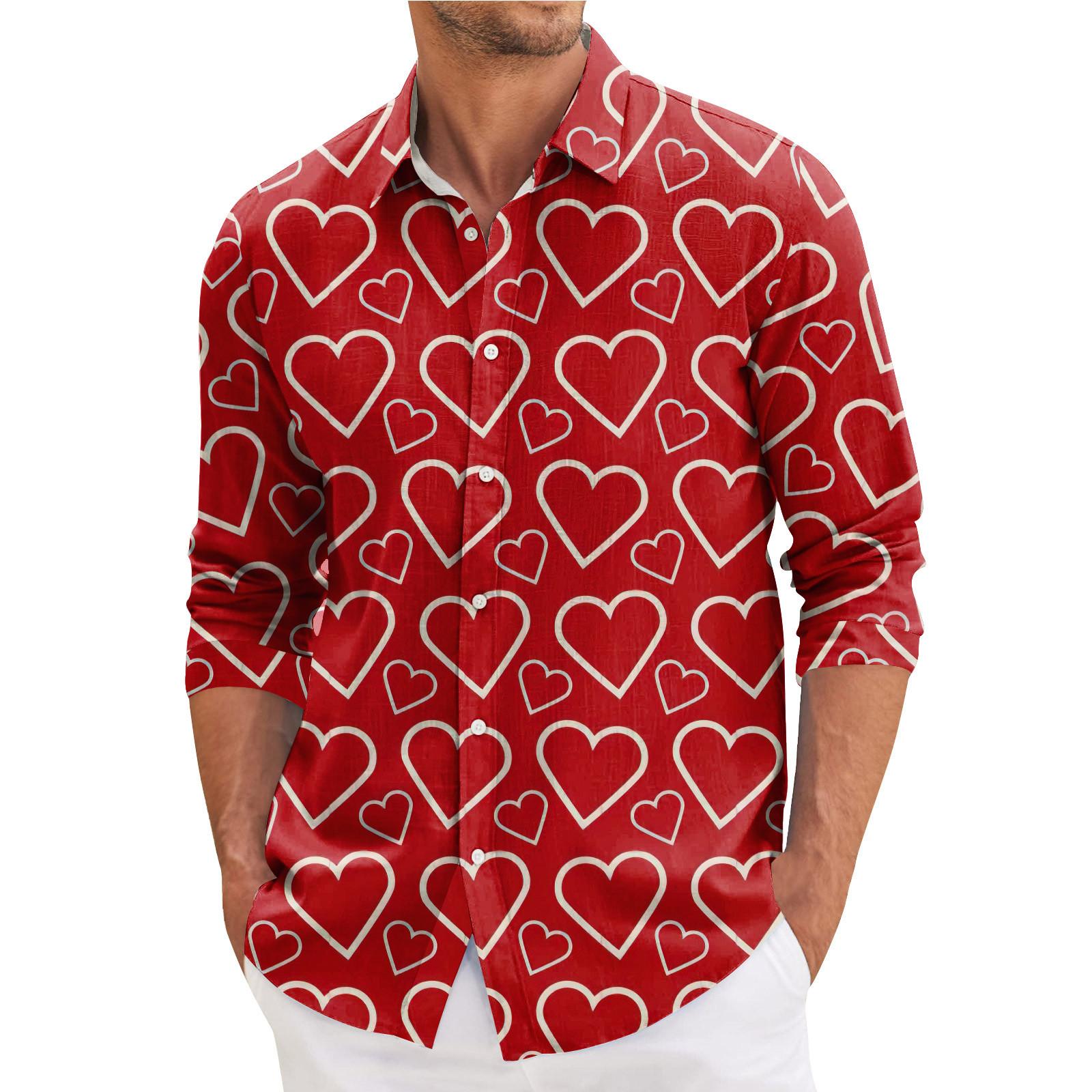 

Чоловіча весняна повсякденна вільна сорочка з довгими рукавами з принтом Чоловіча сорочка XXL