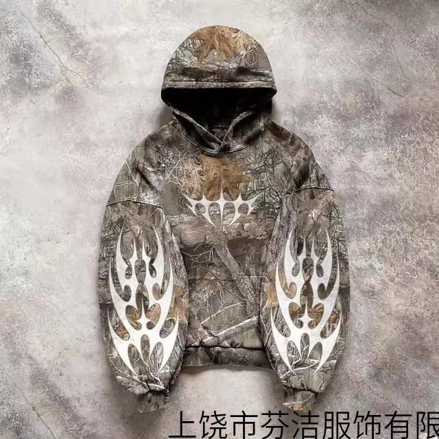 Foreign trade new camouflage 3D print hooded jacket, sweatshirt, loose unisex pullover, street trend