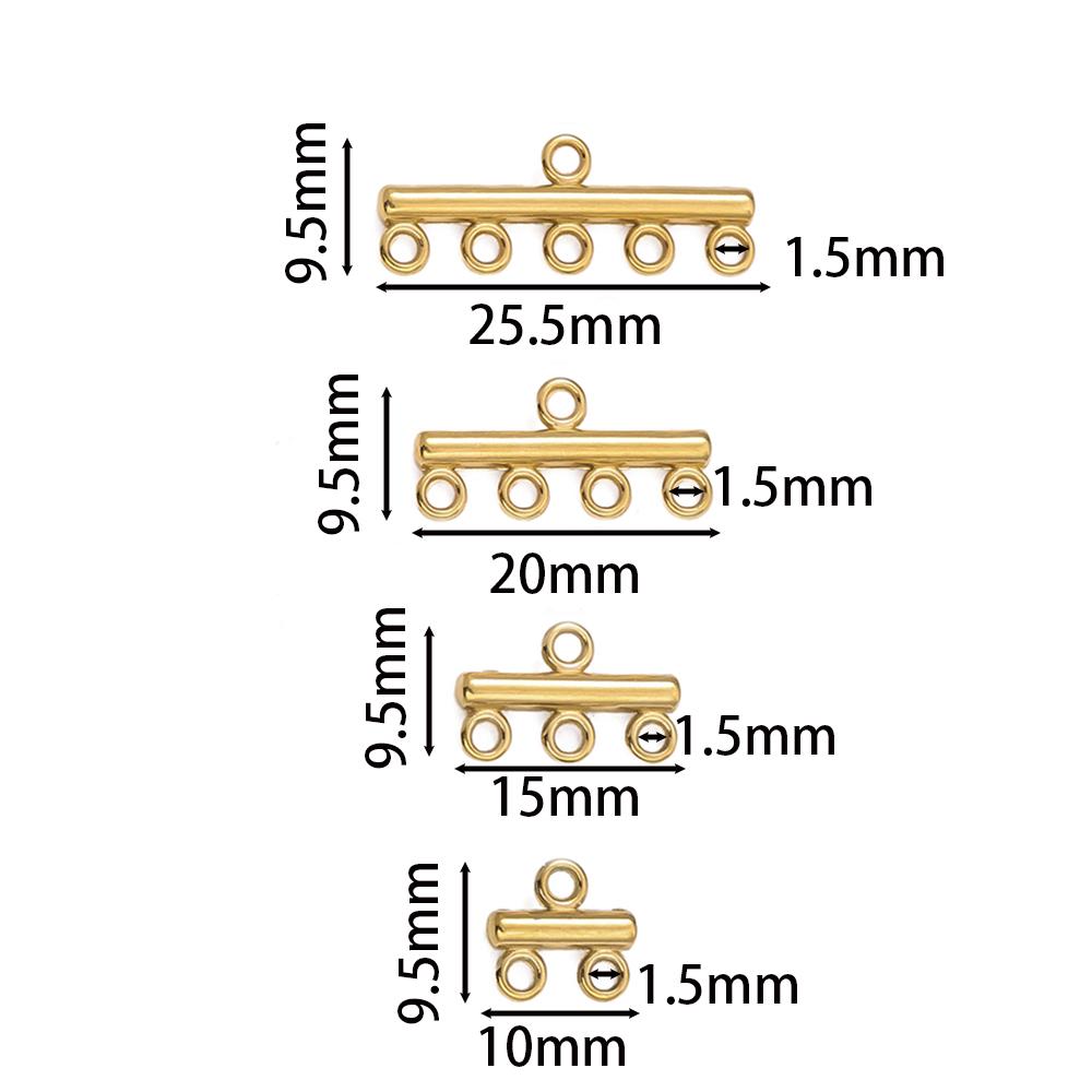 5pcs 2-5 Strands Stainless Steel Multi-Hole Layer Clasps Pendant Connector for DIY Necklace Bracelet Jewelry Making Findings