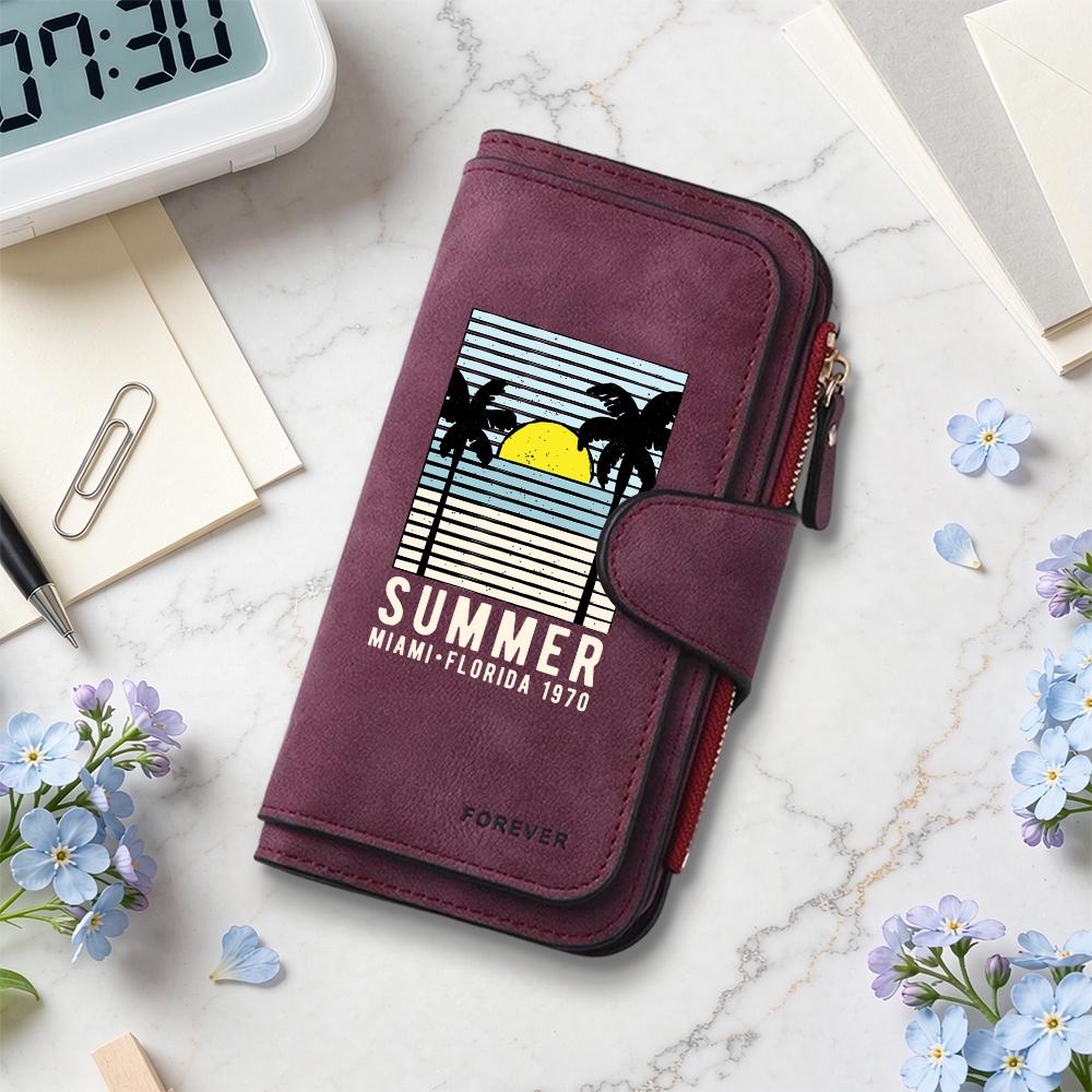 Vintage Summer Style Long Wallet Leisure Portable Purse Fashion Card Holder