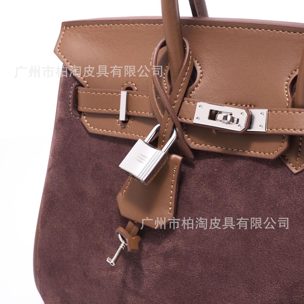 Platinum Bag Swift Leather and Suede 25/30CM Double Shoulder Strap Women's Bag Single Shoulder Messenger Versatile Fashion Handbag Bag