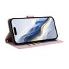 For iPhone 17 Wallet Case with Wrist Strap Love Cat Pattern Imprint Leather Phone Cover