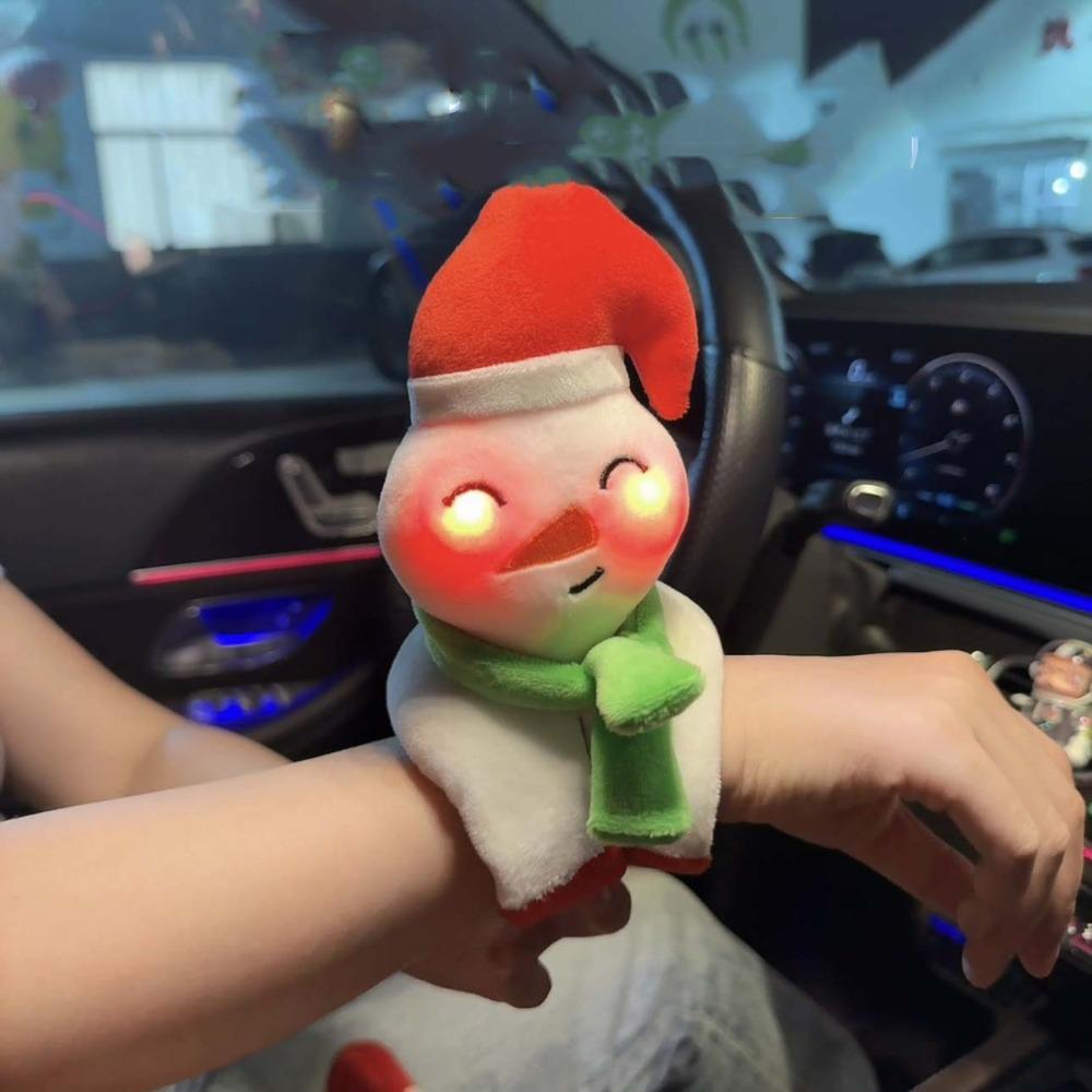 With Clap Circle Snowman Bracelet Plush Toy Santa Claus Elk Deer Doll Bracelet  Ornaments