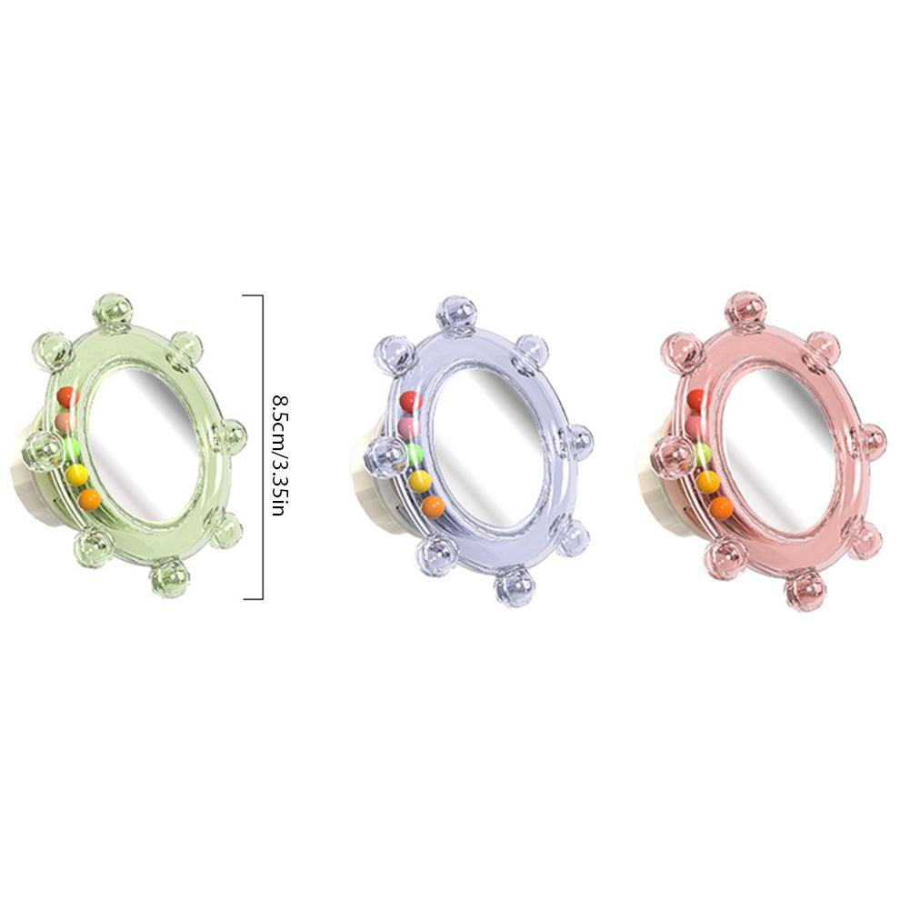 Bird Mirror Toy With Bell Chew Beads Parrot Cage Accessories Beak Grinding Boredom Relief Interactive Toy