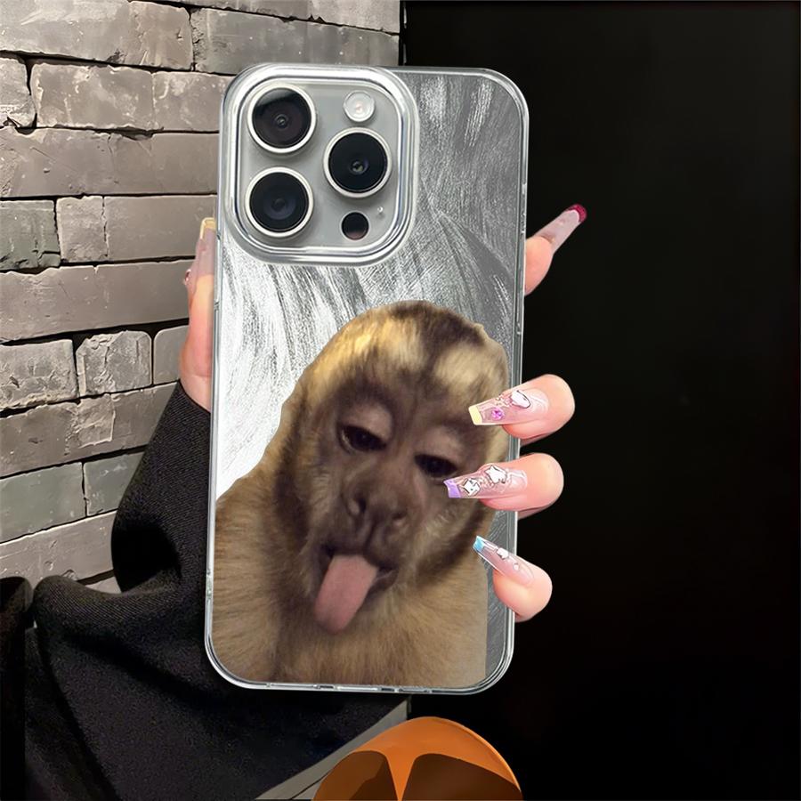 Soft Shell Case for Apple iPhone 16 15 Air 13 Pro 14 12 11 17 pro max 16e 14 Plus Monkey Drink Trend