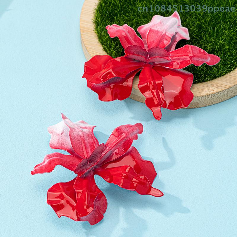 1 Paio Orecchini a Fiore Irregolari Pieghettati per Donna Retro Eleganti Moda Temperamento Accessori per Orecchie Gioielli da Festa alla Moda