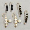 6Pcs/1set Brooch Set Big Beads Fashion Clothing Brooches for Women Pearl Lapel Pin Sweater Dress Brooch Pins Buckle Accessories
