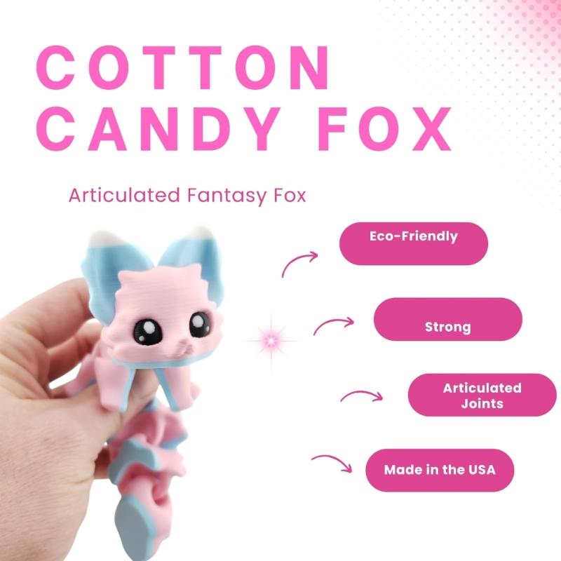 3D Printed Foxes Realistic Hairless Foxes Figurines Statues Table Ornament Cute Articulated Fidgety Toy for Pet Lovers