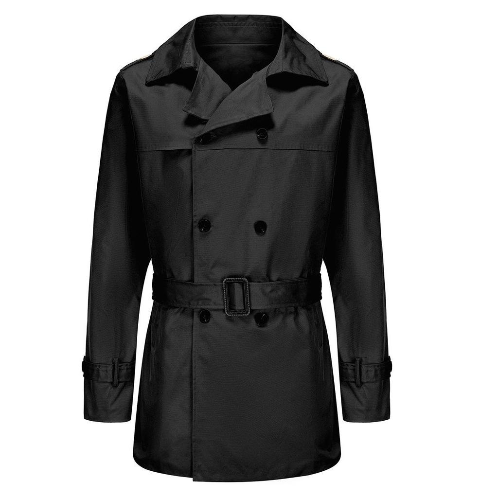 2023 Autumn/Winter Men's Slim Fit Double-Breasted Long-Sleeve Trench Coat In European & American Style