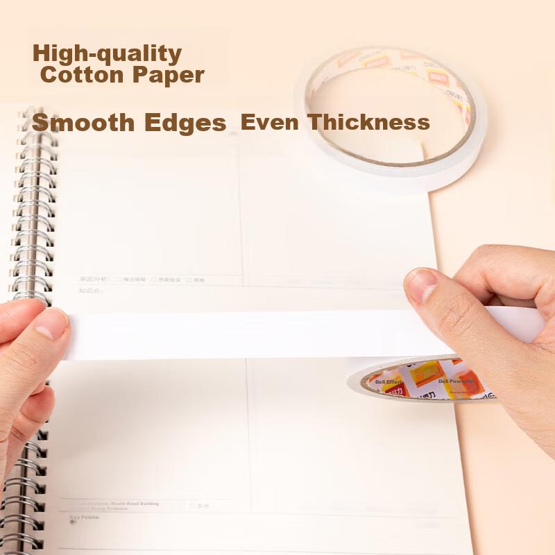 Easy-Tear Cotton Paper Double-Sided Tape, 18mm x 10y (9.1m, roll), Student Supplies, White 8 Rolls, tube, Office Supplies, JL402