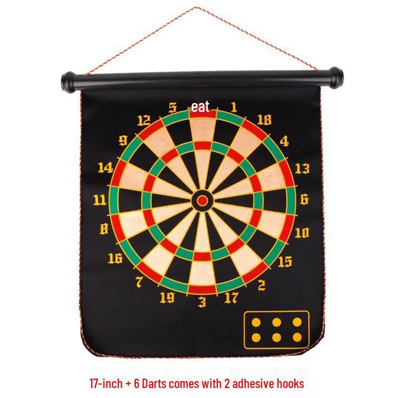 WEZHO 17-inch Magnetic Velvet Dartboard Set with 6 Darts