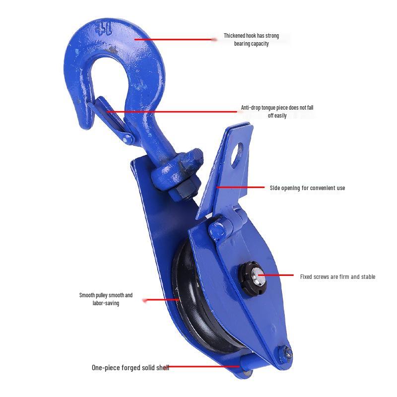 Multi-functional Steel Wire Rope Pulley Hook with Bearing