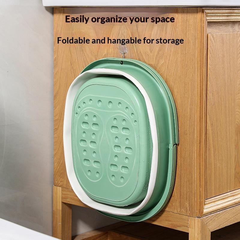 Faltbare Fußbadewanne – Tragbar, mit Deckel, ergonomisches Design, verdickt, geeignet für Reisen und den Heimgebrauch