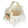Champagne Lace Flower Girl Basket for Weddings