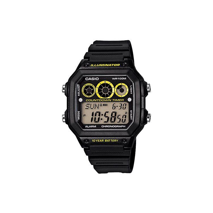 

Casio Youth Series Square Dial Digital Retro Fashion Trend Ten Year Power Quartz Movement Resin Strap Watch Men watches Black AE-1300WH-1A Black Strap