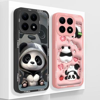 For Xiaomi 15T Case For Xiaomi 15T Pro Cute Panda Liquid Silicone Phone Back Cover For Xiaomi15t Couple Funda For Xiaomi 15 T