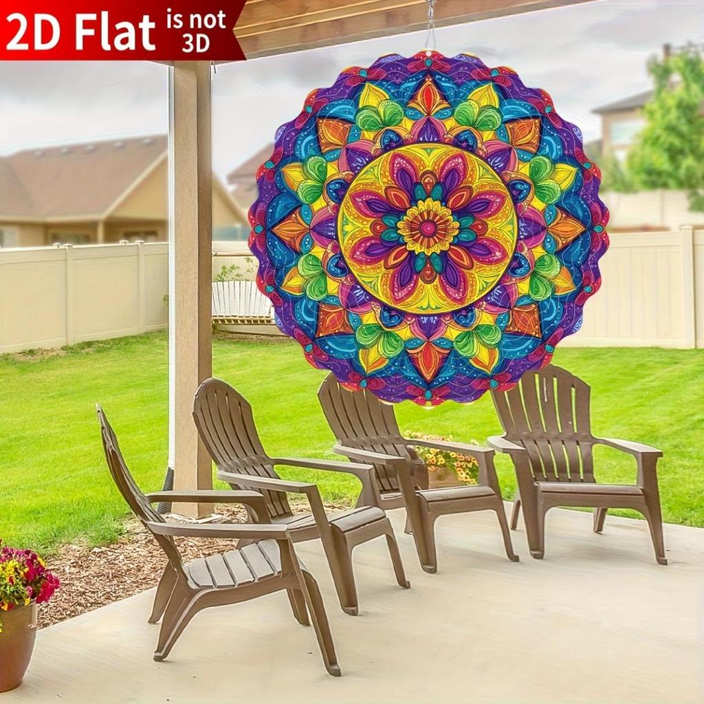 25.4cm Classic Stainless Steel Mandala Wind Spinner – Elegant Handcrafted Garden Decor for Indoor/Outdoor Use, Holiday Ornament for Halloween
