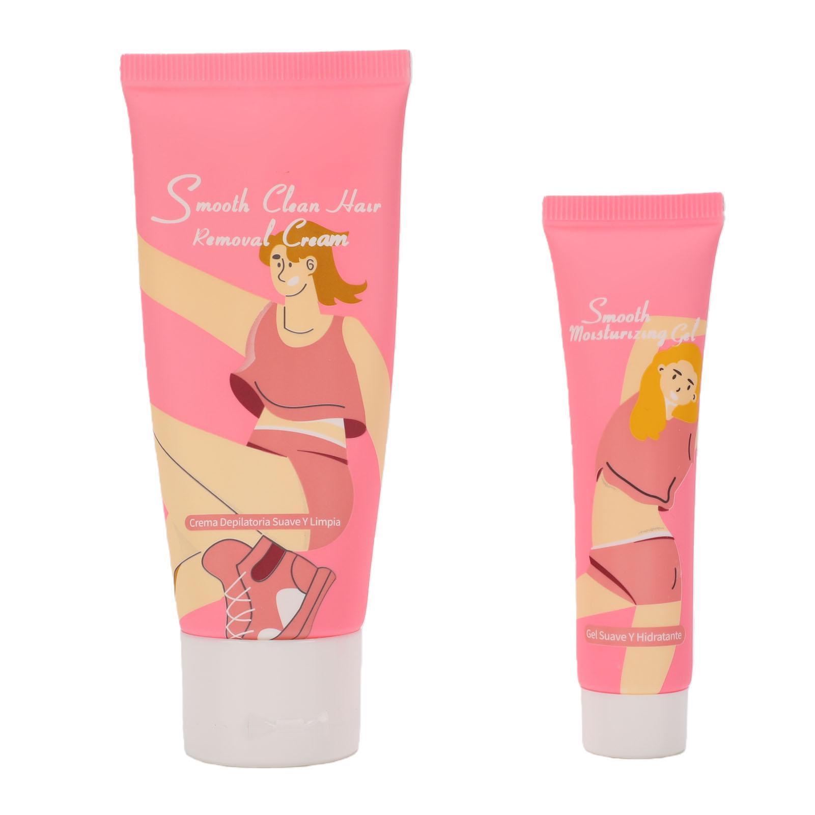 

Hair Removal Cream 1.76oz Gentle Formula Soothing Depilatory Cream with 1.06oz Aftercare Serum for Underarm Sensitive