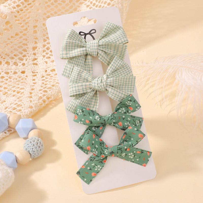 8 Stück Einfaches Schleifen-Haarspangen-Set Kinder-Haarschmuck Stoff-Haarspangen-Set für Baby-Kopfbedeckung Süße und Niedliche Schleifen-BB-Clips